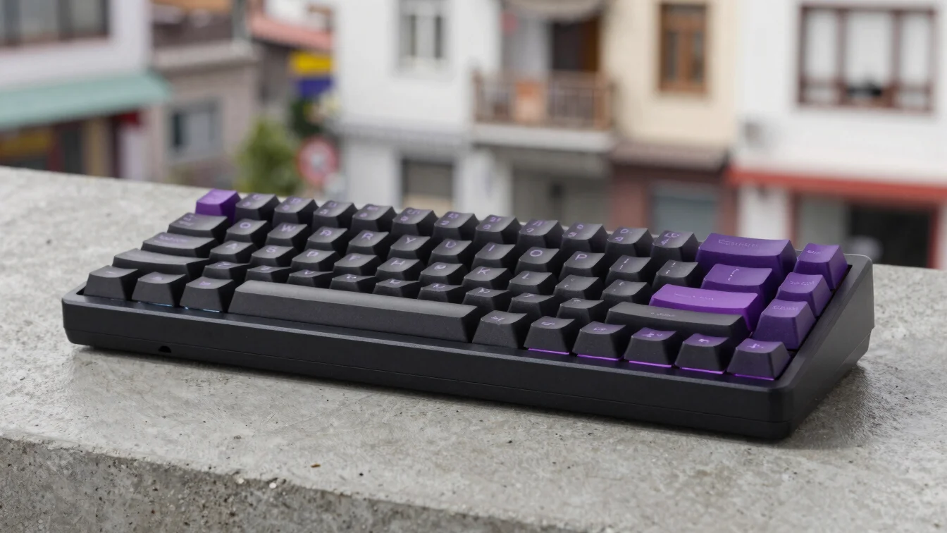 Primer plano editorial de un teclado mecánico real de ALT/ER en u